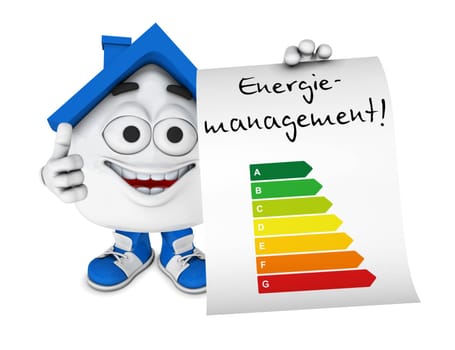 Small 3D House Blue - Energy Management Concept 1
