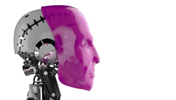 Side View - Robot Head Pink