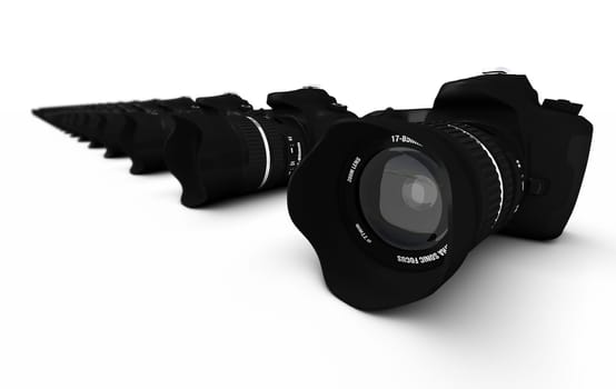 DSLR Concept - Digital SLR Cameras in Row 1