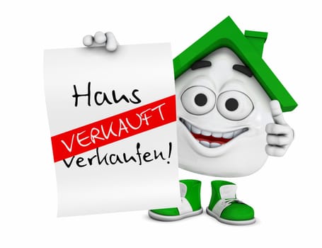 Small 3D House Green - House for Sale! -Sold