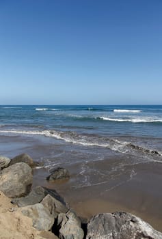 Stony coast by the sea