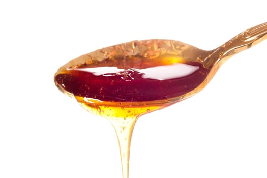 Honey on white background