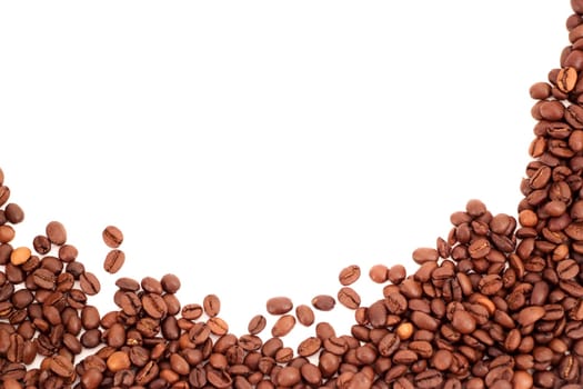 Coffee beans on white background