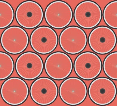 Seamless background pattern with bicycle wheels