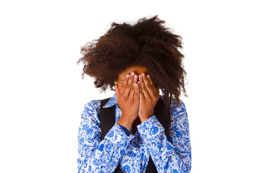 Attractive african american woman - isolated on white background