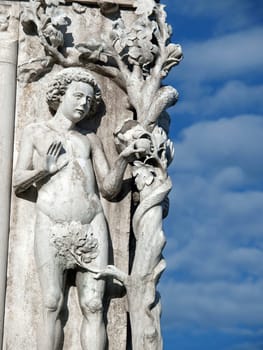 Venice - Doge's Palace. A scene from Paradise on the background of the Venetian sky