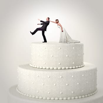 3d wedding cake and funny couple situation