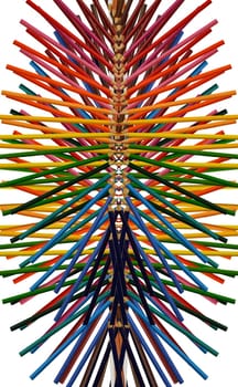 Many pencils forming a tangle