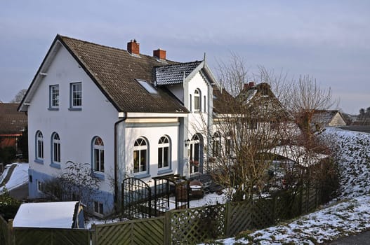 Residential house in winter