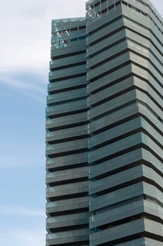 Shot of modern buildings on sky background