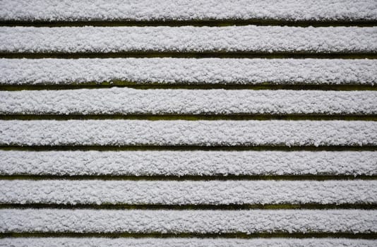 Roof of a mountain hut in winter