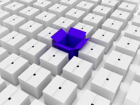 The leader, the best, 3 d, a sea of boxes