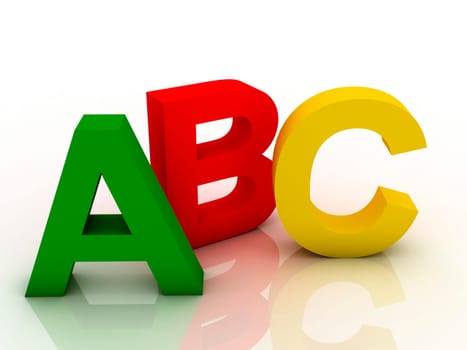 alphabet on a colorful on white background