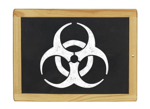 Biohazard symbol on a slate