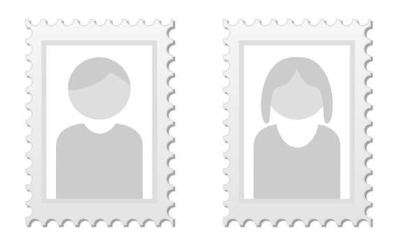 Two pictures as placeholders for profile pictures of a man and a woman