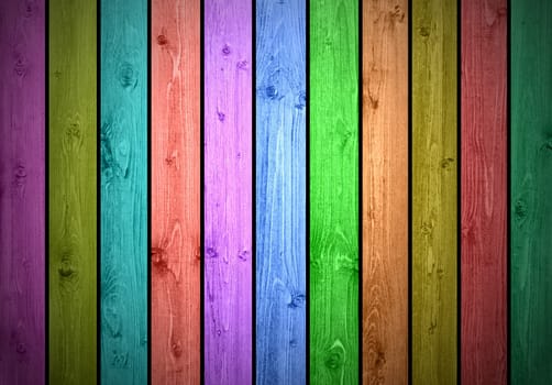 Colorful wooden wall