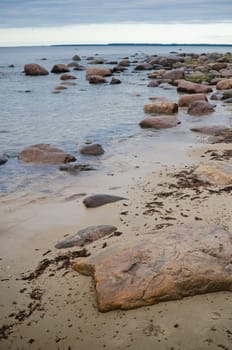 Stones on coast of Baltic sea