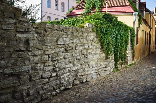 Narrow street in the old town of Tallinn