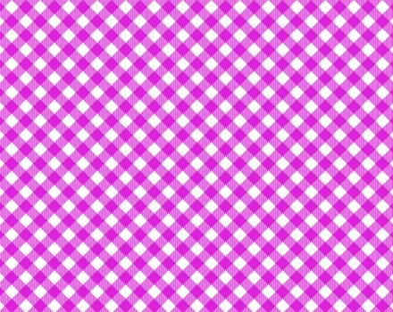 Checkered tablecloth with diagonal pattern in white and pink