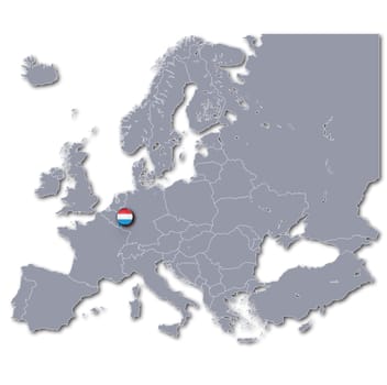 Map of Europe Luxembourg
