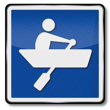 Navigation sign rowing boat