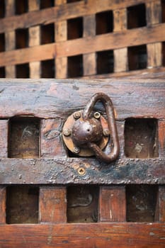The wooden parts of the ancient sailing ship deck