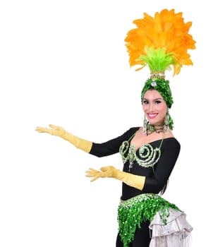 cabaret dancer isolated on a white background