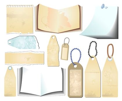 set of the grunge scrapbooks tablets tag labels