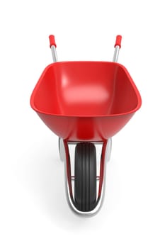 Front view of wheelbarrow, 3d rendered image