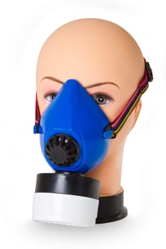 Respirator Mask with Clipping Path on White Background