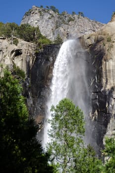 Bridalveil waterfall in Yosemite National Park in the United States of America