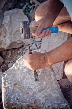 Stonemason at work