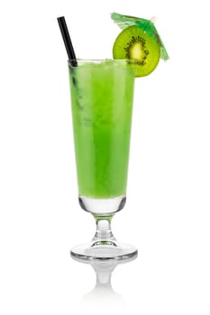 Kiwi cocktail on white background