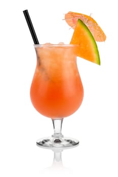 Cocktail honey melon on white background