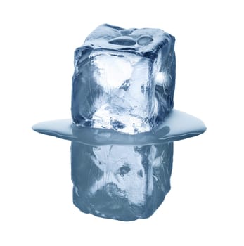 Ice cubes on white background
