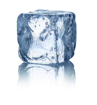 Ice cubes on white background