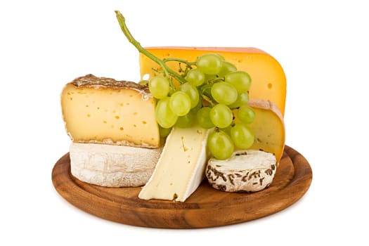 Different types of cheese on board