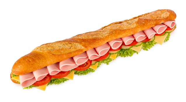 Sandwich in front of a white background