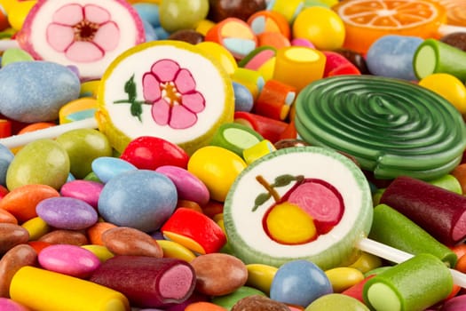 Colorful sweets in a heap