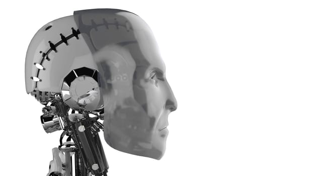 Side View - Robot Head Silver
