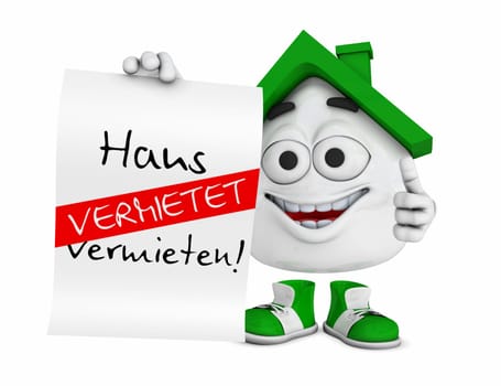 Small 3D House Green - House for Rent! -Rented