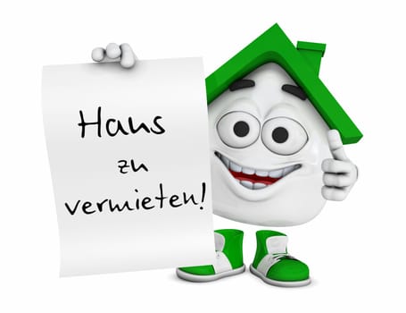 Small 3D House Green - House for Rent!