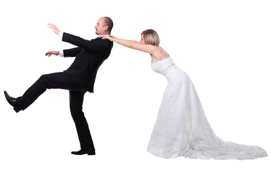 gromm try to escape from wedding