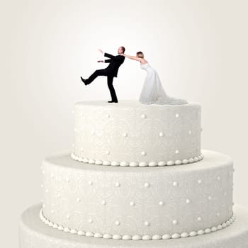 3d wedding cake and funny couple situation