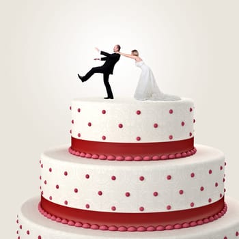 3d wedding cake and funny couple situation