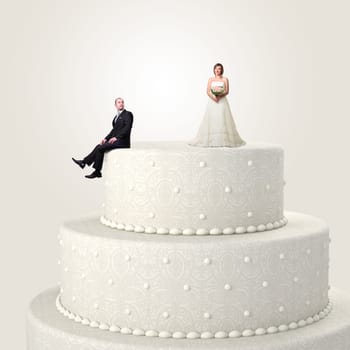 3d wedding cake and funny couple situation