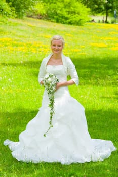 bride in the lawn