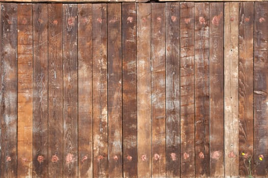 Old worn wooden gate background texture.