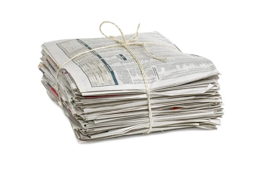 tied up stack of newspapers