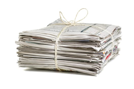 tied up stack of newspapers
